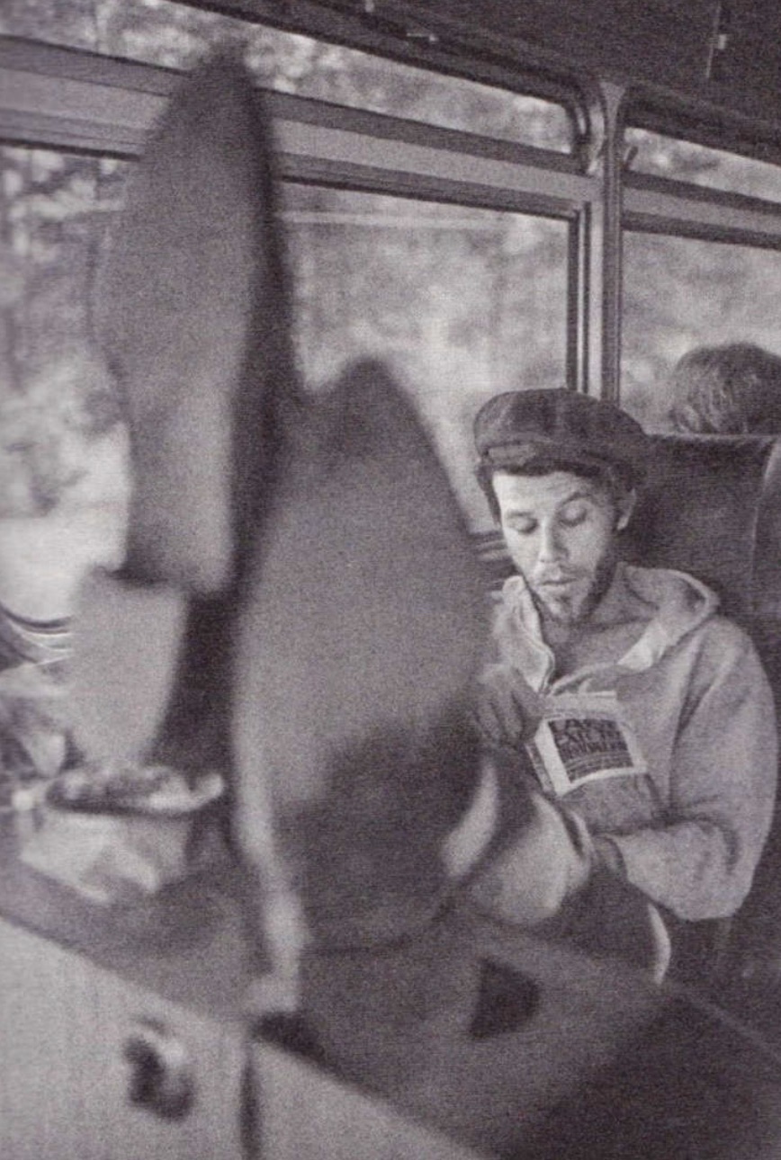 Tom Waits on the tour bus 
